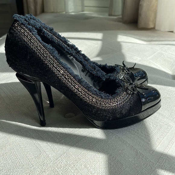 Chanel tweed and patent heels size 40 - Picture 3 of 9